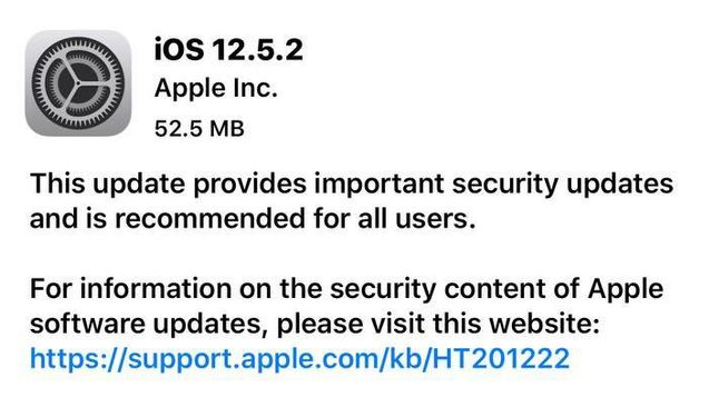 米易苹果手机维修分享iOS12.5.2发布，建议所有老苹果用户安装 